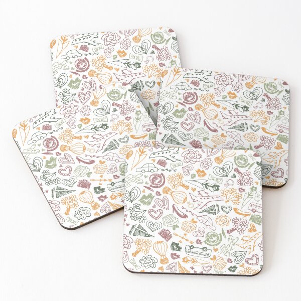 Item preview, Vector white honeymoon adventure doodle hand drawn repeat pattern. designed and sold by jamiesoondesign.