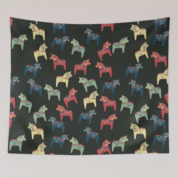 Item preview, Swedish dala horses pattern and sticker pack designed and sold by JokeGysen.