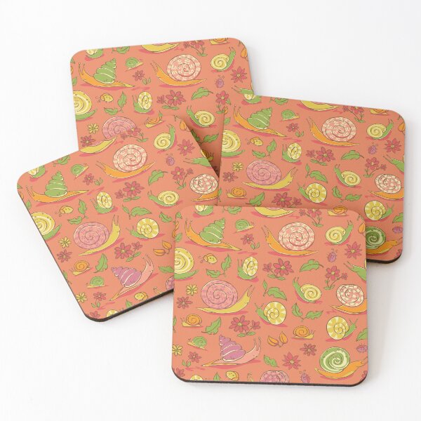 Item preview, Vector red hand drawn snails and flowers repeat pattern.  designed and sold by jamiesoondesign.