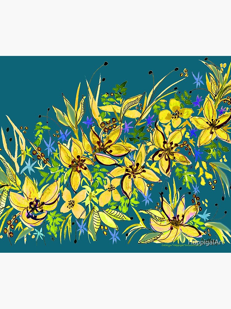 Hawaii Sings Yellow with Flowers by HappigalArt