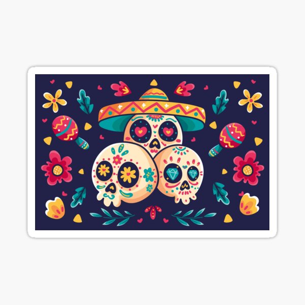 Sugar a Skulls Day of the Dead Sticker