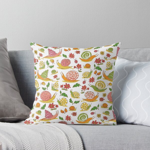 Item preview, Vector white hand drawn snails and flowers repeat pattern.  designed and sold by jamiesoondesign.
