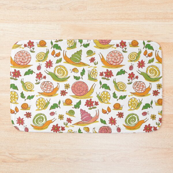 Item preview, Vector white hand drawn snails and flowers repeat pattern.  designed and sold by jamiesoondesign.