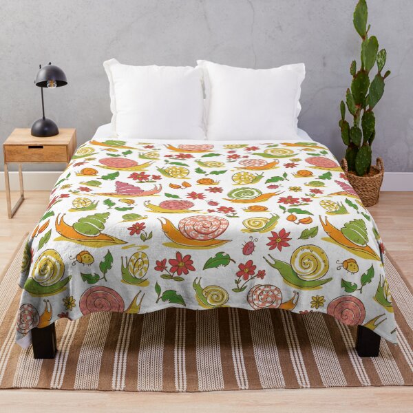 Item preview, Vector white hand drawn snails and flowers repeat pattern. designed and sold by jamiesoondesign.