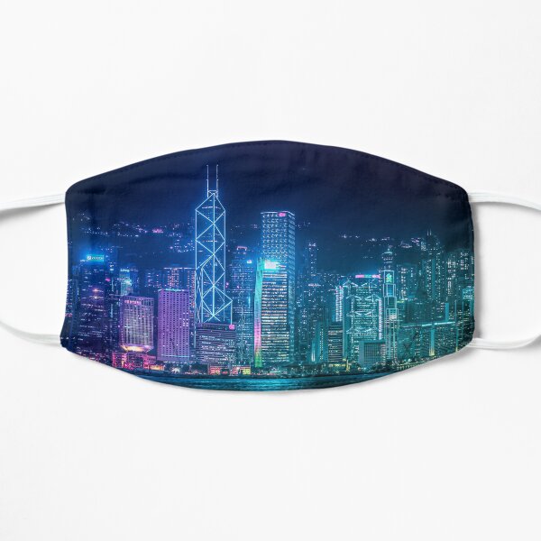 Hong Kong Cityscape Flat Mask