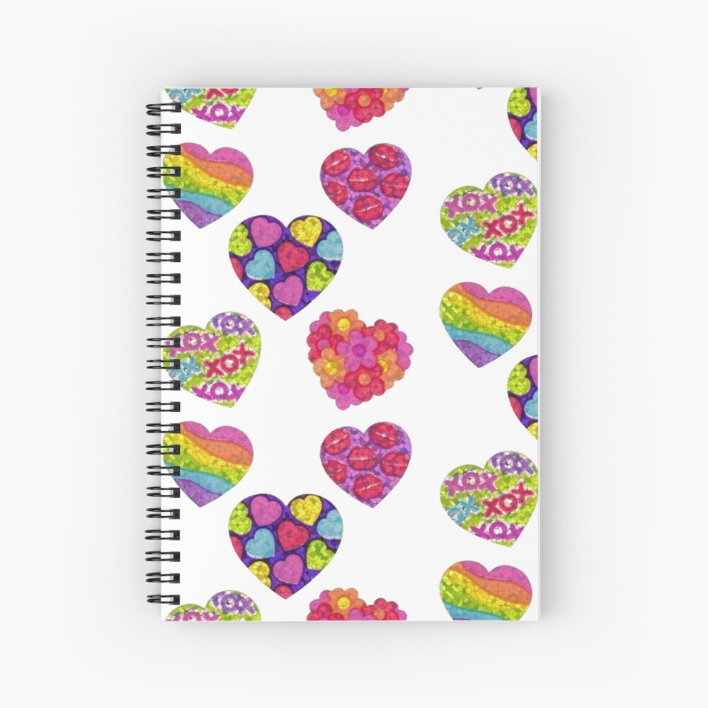 y2k sticker hearts package spiral notebook by