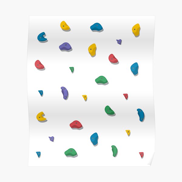 Rock Climbing Boulder Hold Pattern Poster