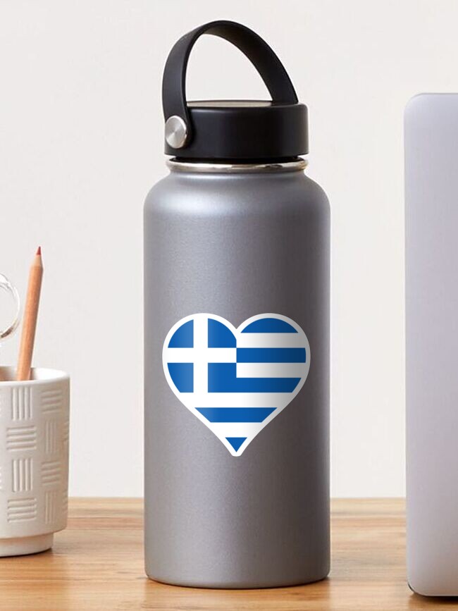 Sticker mit Griechenland griechisch Flagge Fahne Herz von GeogDesigns