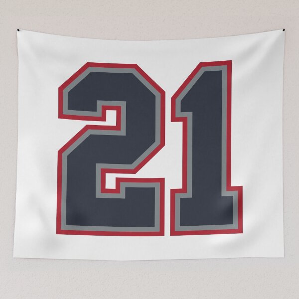 Item preview, 21 Navy Grey Red Sports Number Twenty-One designed and sold by HelloFromAja.