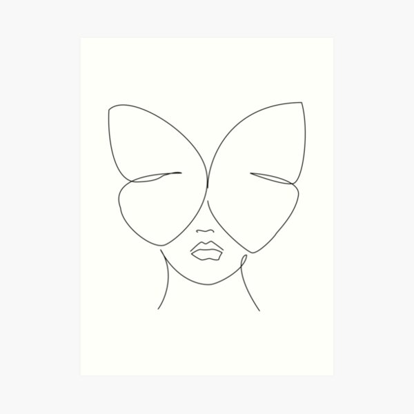 Minimalistic Linear Face with Butterfly