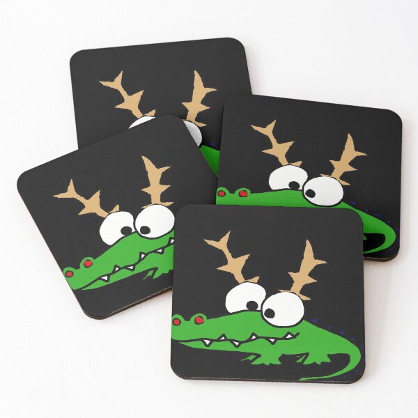 Item preview, Funny Alligator with Reindeer Antlers Christmas designed and sold by Nature's Fancy.