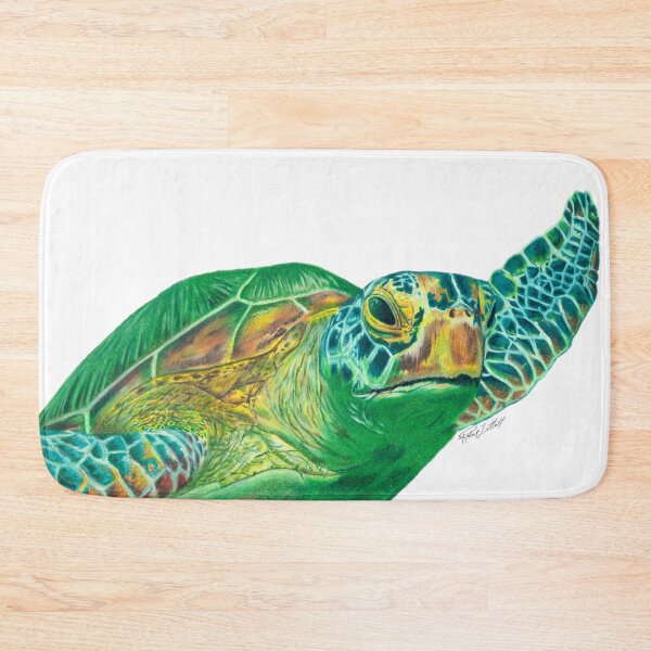 Item preview, Original Illustration, Green Sea Turtle, Colored Pencil Drawing, White Background, Colorful Turtle Print, Under the Sea Animal, Nursery Art, Kid's Decor, Sea Lover's Art, Sea Animals designed and sold by littrellart.
