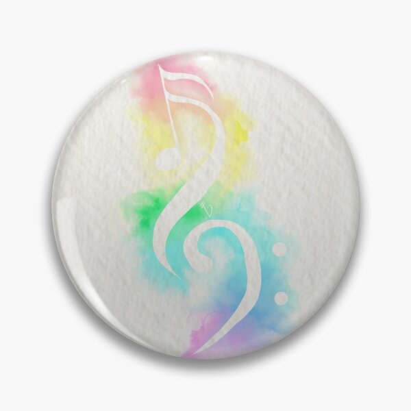 Item preview, Bass and Treble Clef Rainbow Watercolor designed and sold by YitingZarts.