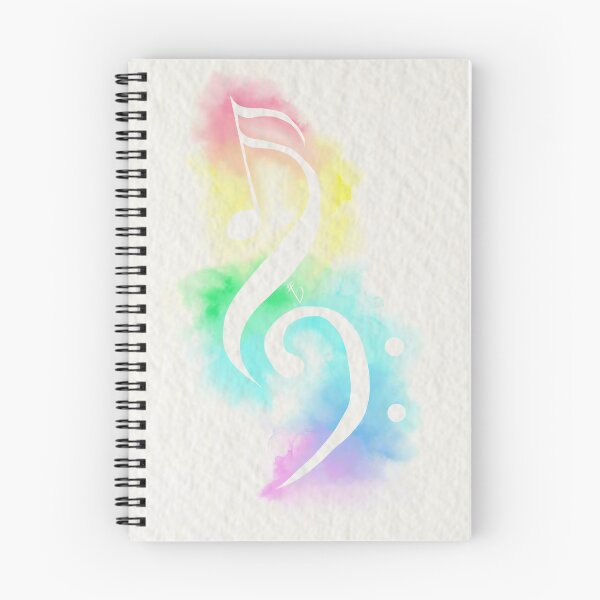 Item preview, Bass and Treble Clef Rainbow Watercolor designed and sold by YitingZarts.