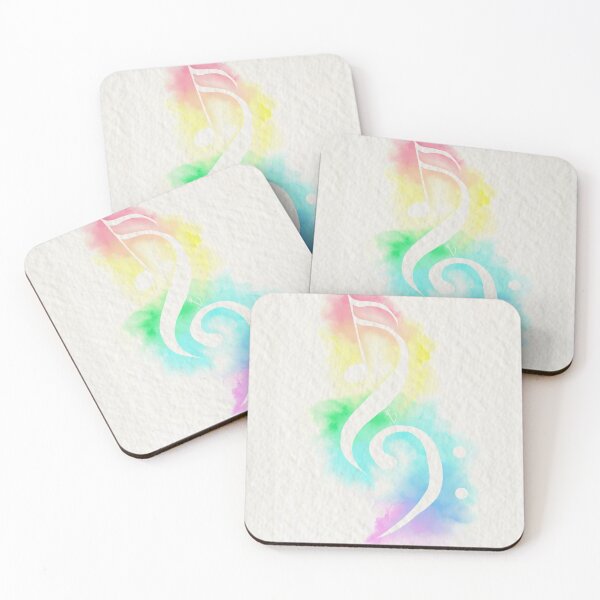Item preview, Bass and Treble Clef Rainbow Watercolor designed and sold by YitingZarts.