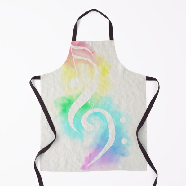 Item preview, Bass and Treble Clef Rainbow Watercolor designed and sold by YitingZarts.