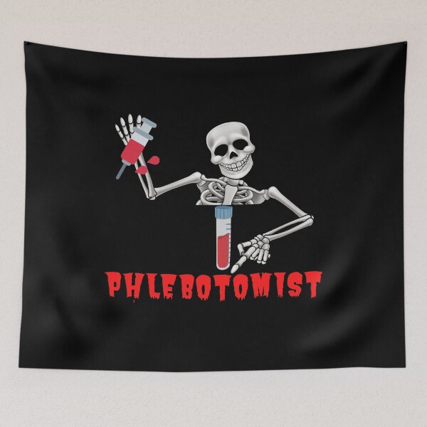 Item preview, FUNNY PHLEBOTOMIST HALLOWEEN SKELETON SYRINGE   designed and sold by Hippiesole.