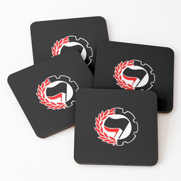 Item preview, Antifascist Cog & Wreath designed and sold by Red-N-Black.