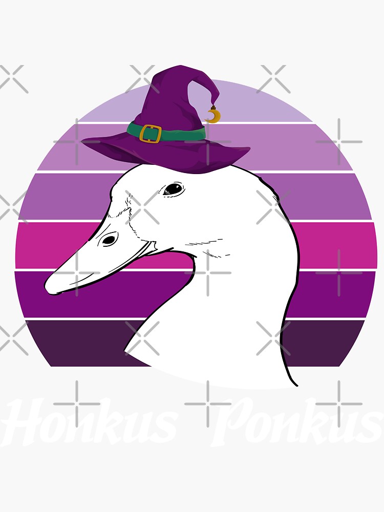 Discover Funny Halloween Witches Duck Cute Honkus Ponkus , purple Sticker