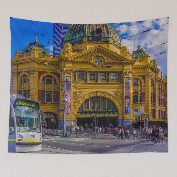 Item preview, The Cyclist at Flinders Street Station designed and sold by Steven Jodoin.