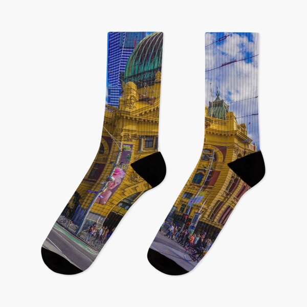 Item preview, The Cyclist at Flinders Street Station designed and sold by Steven Jodoin.