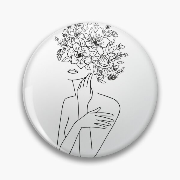 Item preview, Woman With Flower Head Minimal Line Art designed and sold by Wheimay.