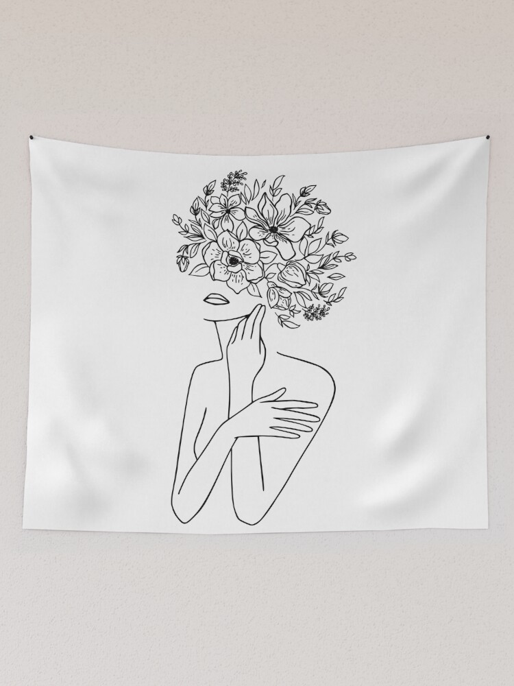 Minimal line art tapestry new arrivals