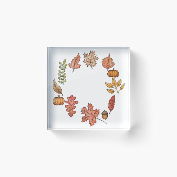 Autumn Wreath Acrylic Block