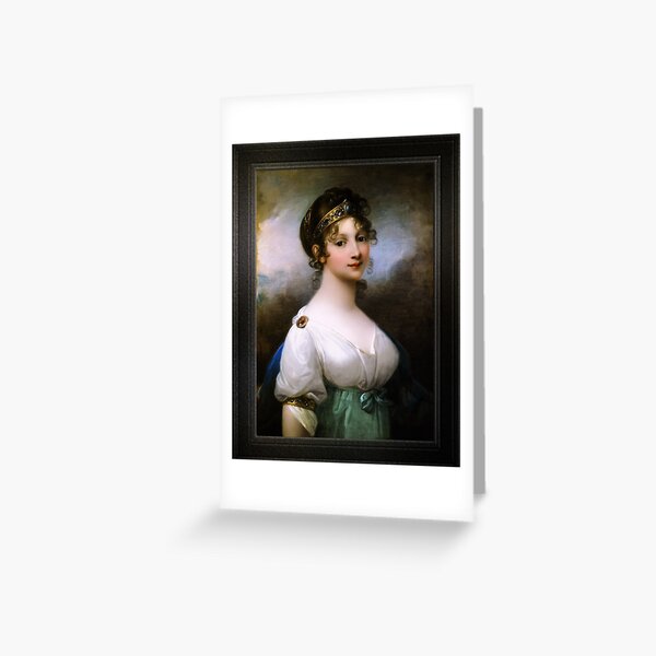 Portrait of Louise of Mecklenburg-Strelitz, Queen of Prussia by Josef Grassi Classical Fine Art Old Masters Reproduction Greeting Card