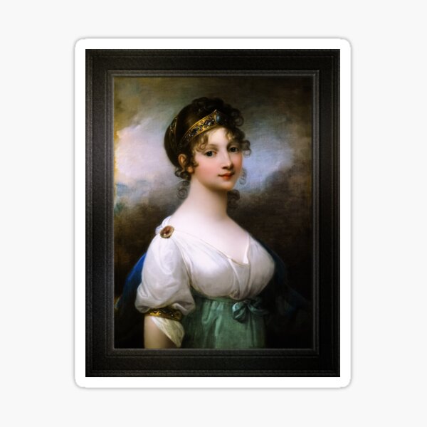 Portrait of Louise of Mecklenburg-Strelitz, Queen of Prussia by Josef Grassi Classical Fine Art Old Masters Reproduction Sticker