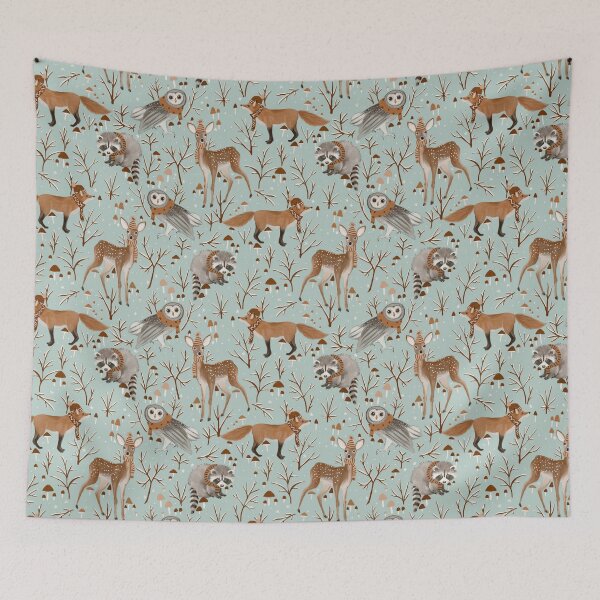 Item preview, Winter woodland - azure designed and sold by Petit Faon Prints.
