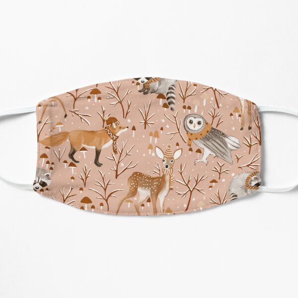 Winter woodland - pink Flat Mask