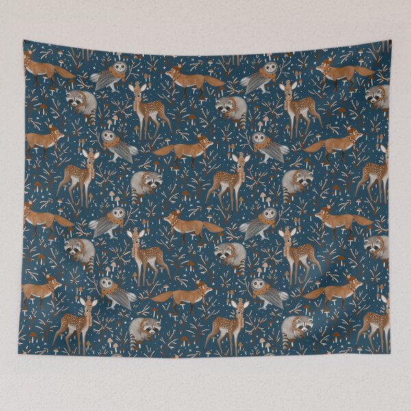 Item preview,  Winter woodland - navy designed and sold by Petit Faon Prints.