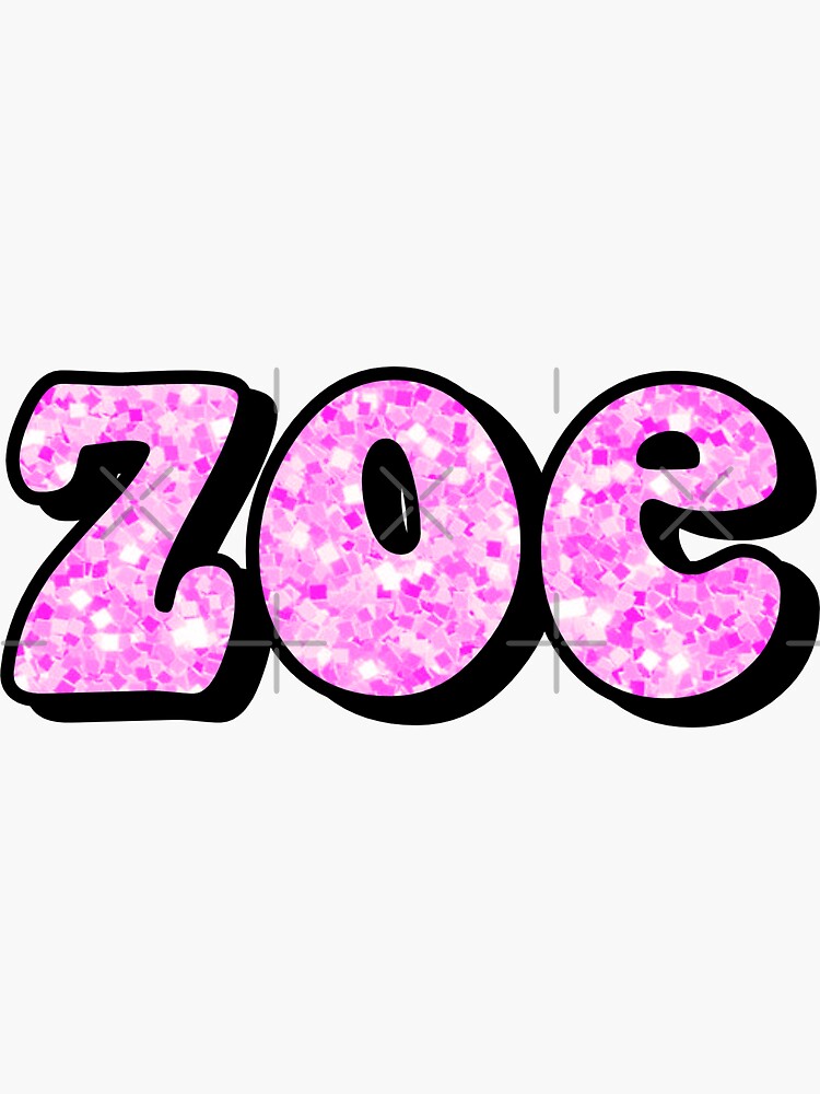 "aesthetic hot pink glitter zoe name" Sticker for Sale by STAR10008