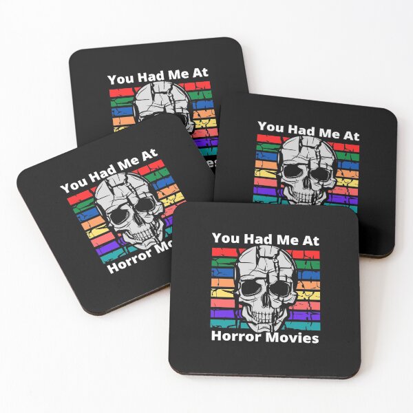 Item preview, You Had Me At Horror Movies Cracked Distressed Skull Halloween Retro Colors designed and sold by RKSDesigns.