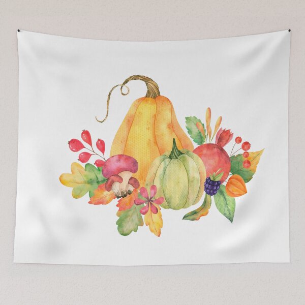 Item preview, Orange Pumpkin and mushrooms designed and sold by Designhub14.