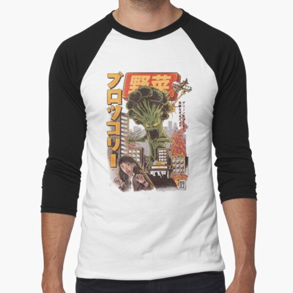 THE BROCCOZILLA Baseball ¾ Sleeve T-Shirt