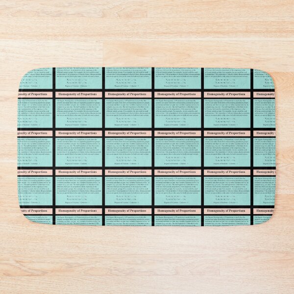 Item preview, Homogeneity of  Proportions, Chi Square:  The StatisticsMatrix at  Redbubble designed and sold by Mark Stansberry.