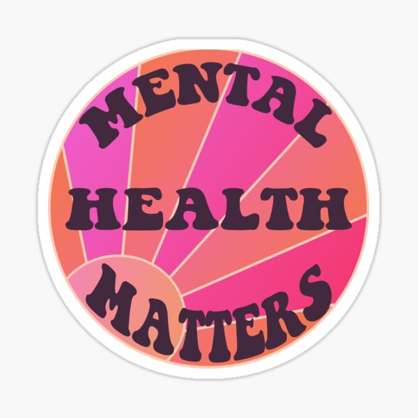 Mental Health Matters Circle design with sun Sticker