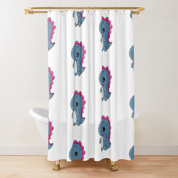 Dino Blue Shower Curtain