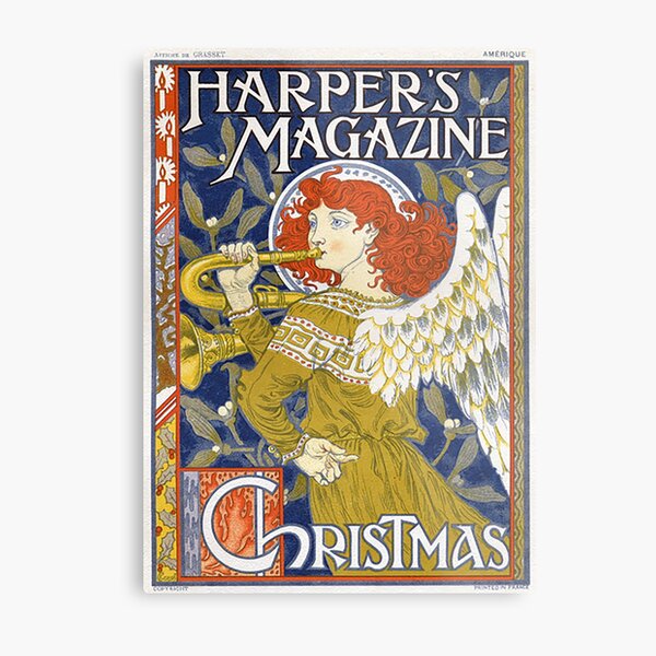 Vintage Harper's Magazine Christmas Magazine Cover Metal Print