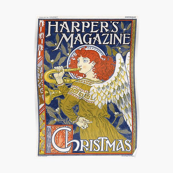 Vintage Harper's Magazine Christmas Magazine Cover Poster