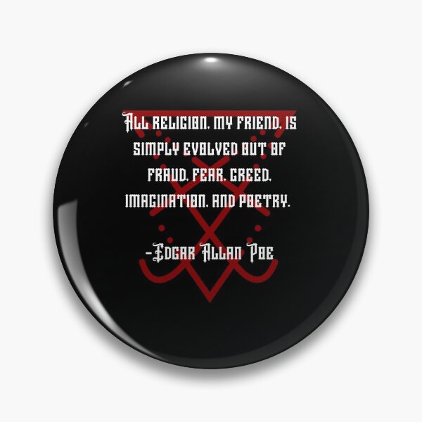 Item preview, Edgar Allen Poe Quote Lucifer Sigil Raven Religion Atheism designed and sold by RKSDesigns.