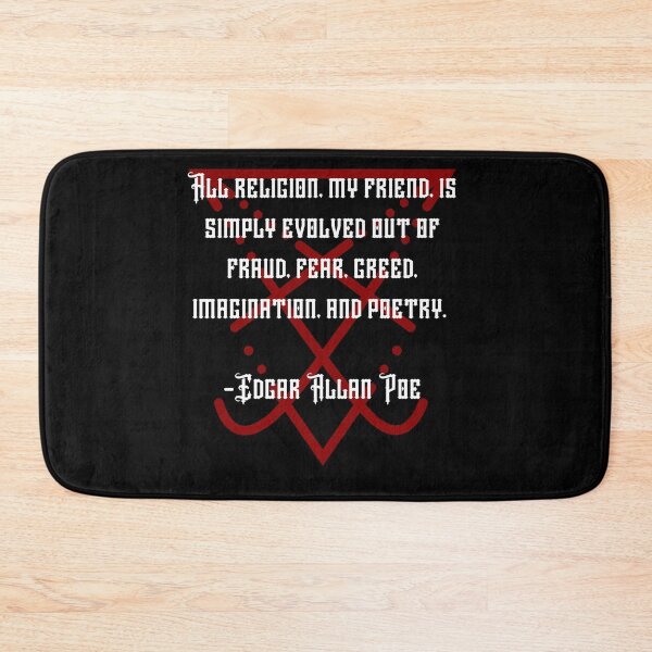 Item preview, Edgar Allen Poe Quote Lucifer Sigil Raven Religion Atheism designed and sold by RKSDesigns.