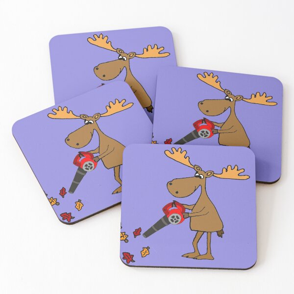 Item preview, Funny Moose Blowing Leaves Cartoon designed and sold by Nature's Fancy.