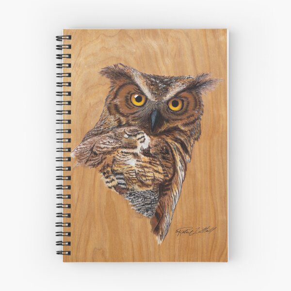 Item preview, Original Painting & Pyrography on Wood, Great Horned Owl, Painted Pyrography, Wood Burning, Wildlife Art Prints, Colored Wood Burning designed and sold by littrellart.