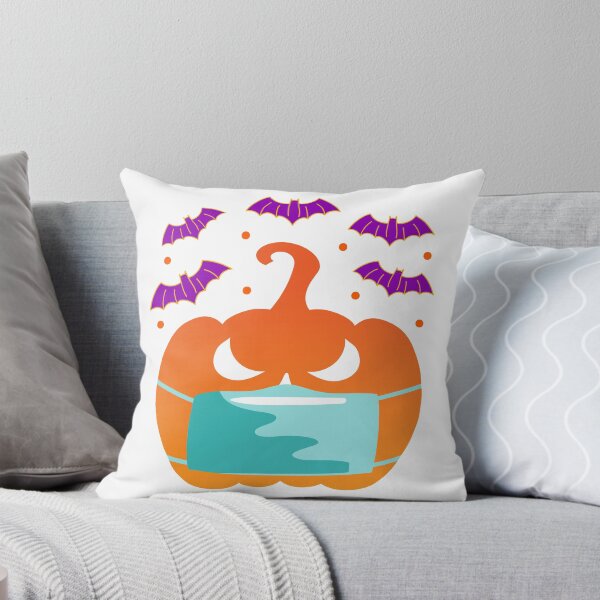 Aperçu de l'œuvre Citrouille masquée d'Halloween avec des chauves-souris | Cadeau pour Halloween créée et vendue par SuperFashion.