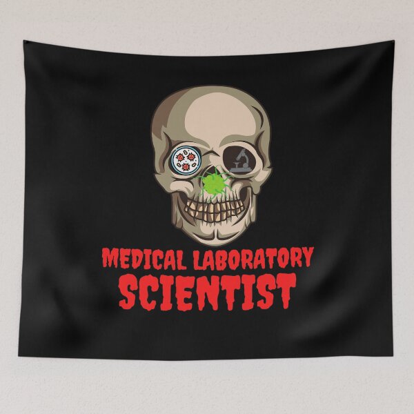 Item preview, MEDICAL LABORATORY SCIENTIST HALLOWEEN SKULL  designed and sold by Hippiesole.
