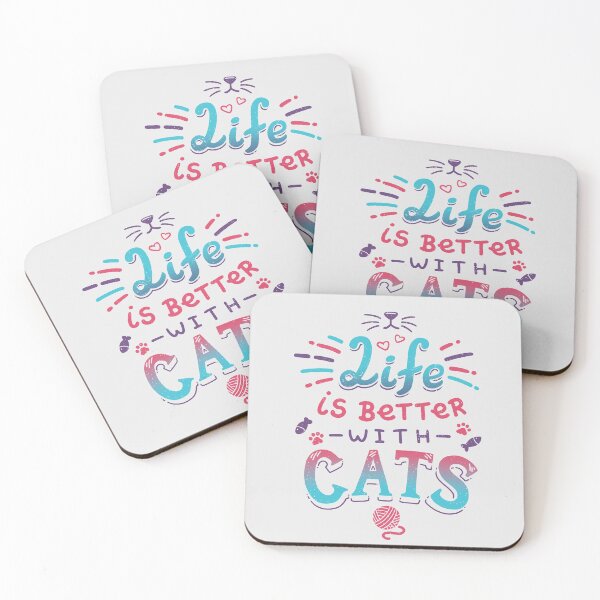 Item preview, Life is Better with Cats // Kitten, Kawaii, Feline designed and sold by Geekydog.