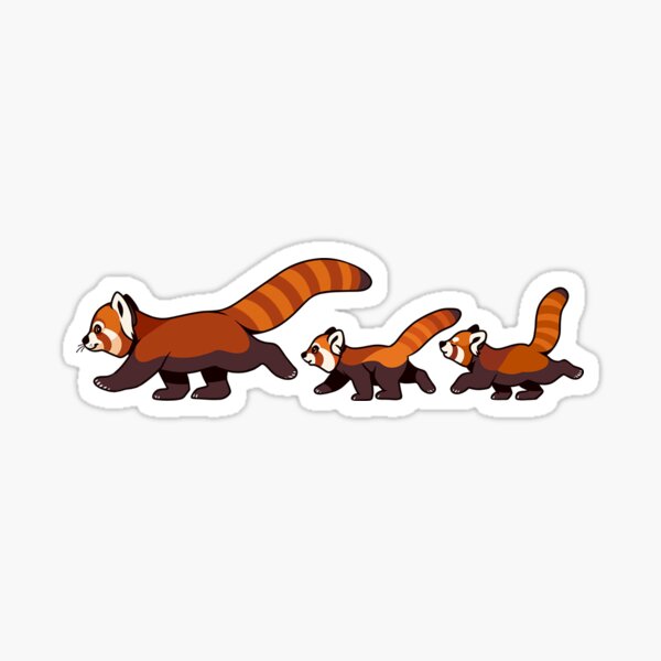 Red Panda Family Sticker